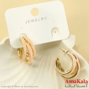 گوشواره میناکاری فشن رنگ طلایی کد GSH152039W