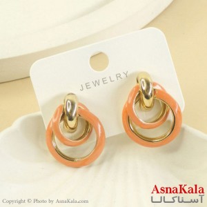 گوشواره میناکاری فشن رنگ طلایی کد GSH152037W