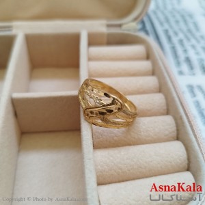 انگشتر زنانه تراش طلاروس رنگ ثابت طلایی ANG19903W