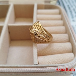انگشتر زنانه تراش طلاروس رنگ ثابت طلایی ANG19907W