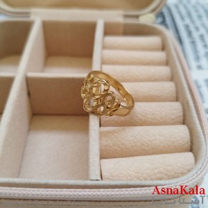 انگشتر زنانه تراش طلاروس رنگ ثابت طلایی ANG19908W