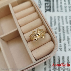 انگشتر زنانه تراش طلاروس رنگ ثابت طلایی ANG19916W