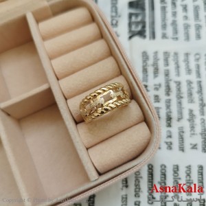 انگشتر زنانه تراش طلاروس رنگ ثابت طلایی ANG19918W