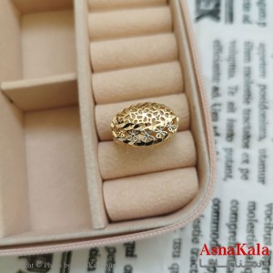 انگشتر زنانه تراش طلاروس رنگ ثابت طلایی ANG19921W
