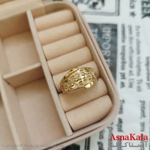 انگشتر زنانه تراش طلاروس طلایی