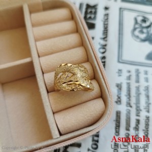 انگشتر زنانه تراش طلاروس رنگ ثابت طلایی ANG19949W