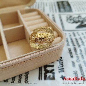 انگشتر زنانه تراش طلاروس رنگ ثابت مشابه طلا طلایی ANG19952W
