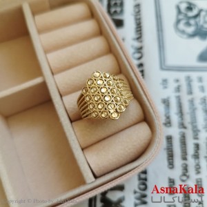 انگشتر زنانه تراش طلاروس رنگ ثابت مشابه طلا طلایی ANG19953W