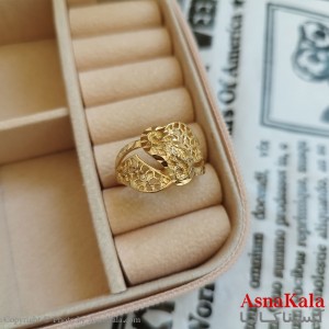 انگشتر زنانه تراش طلاروس رنگ ثابت مشابه طلا  ANG19955W