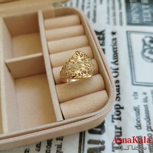 انگشتر زنانه تراش طلاروس رنگ ثابت مشابه طلا  ANG19959W