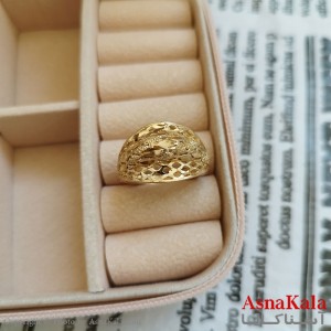 انگشتر زنانه تراش طلاروس رنگ ثابت مشابه طلا  ANG19970W