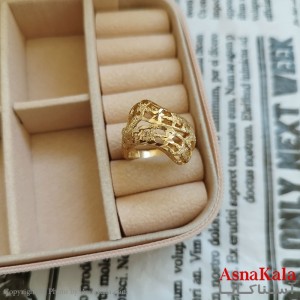 انگشتر زنانه تراش طلاروس رنگ ثابت مشابه طلا  ANG19972W