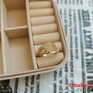 انگشتر زنانه تراش طلاروس رنگ ثابت مشابه طلا  ANG19973W