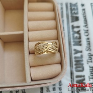 انگشتر زنانه تراش طلاروس رنگ ثابت مشابه طلا  ANG191027W