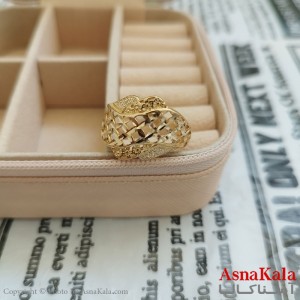 انگشتر زنانه تراش طلاروس رنگ ثابت مشابه طلا  ANG191028W