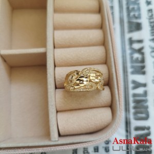 انگشتر زنانه تراش طلاروس رنگ ثابت مشابه طلا  ANG191039W