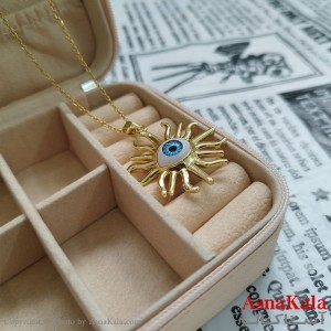 گردنبند چشم طلایی دخترانه