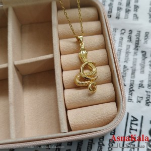 گردنبند مار طلایی دخترانه استیل با زنجیر 45 سانتی متر کد GNB162074W