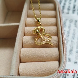 گردنبند مار طلایی دخترانه استیل با زنجیر 45 سانتی متر کد GNB162077W