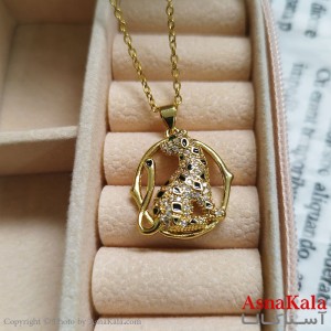 گردنبند ببر طلایی دخترانه استیل با زنجیر 45 سانتی متر کد GNB162079W