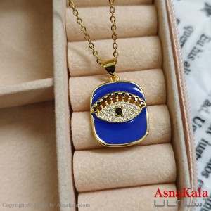 گردنبند چشم طلایی دخترانه استیل با زنجیر 45 سانتی متر کد GNB162093W