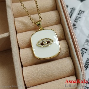 گردنبند چشم طلایی دخترانه استیل با زنجیر 45 سانتی متر کد GNB162095W