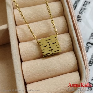 گردنبند طلایی دخترانه استیل با زنجیر 45 سانتی متر کد GNB162102W