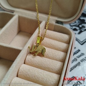 گردنبند فیل طلایی دخترانه استیل با زنجیر 45 سانتی متر کد GNB162110W