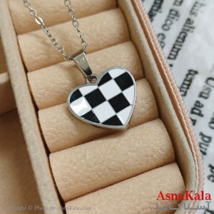 گردنبند قلب طلایی دخترانه استیل با زنجیر 45 سانتی متر کد GNB162113W