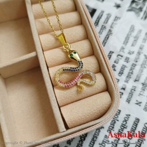 گردنبند مار طلایی دخترانه