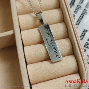 گردنبند نقره ای دخترانه استیل با زنجیر 45 سانتی متر کد GNB162118W