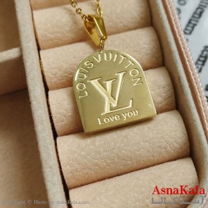 گردنبند لویی ویتون طلایی دخترانه استیل با زنجیر 45 سانتی متر کد GNB162120W