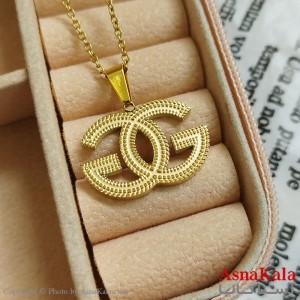 گردنبند گوچی طلایی دخترانه استیل با زنجیر 45 سانتی متر کد GNB162121W