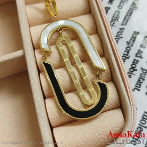 گردنبند کارتیر طلایی دخترانه استیل با زنجیر 45 سانتی متر کد GNB162123W