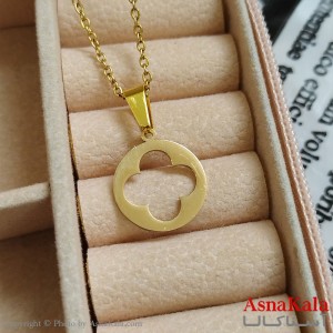 گردنبند ونکلیف طلایی دخترانه استیل با زنجیر 45 سانتی متر کد GNB162124W