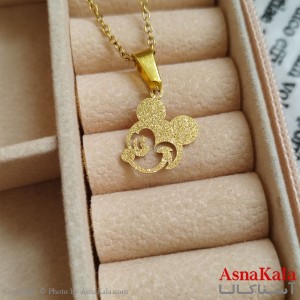 گردنبند طلایی دخترانه استیل با زنجیر 45 سانتی متر کد GNB162127W