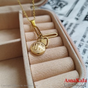 گردنبند عشق طلایی دخترانه استیل با زنجیر 45 سانتی متر کد GNB162129W