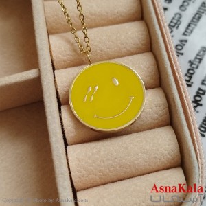 گردنبند لبخند طلایی دخترانه استیل با زنجیر 45 سانتی متر کد GNB162130W