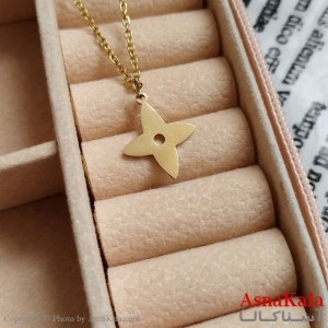 گردنبند طلایی دخترانه استیل با زنجیر 45 سانتی متر کد GNB162135W