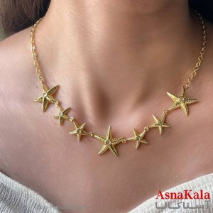گردنبند ستاره طلایی دخترانه استیل کد GNB162142W