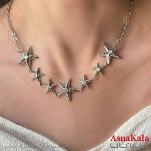 گردنبند ستاره نقره ای دخترانه استیل کد GNB162143W