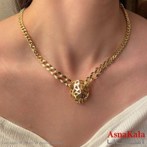 گردنبند طلایی دخترانه استیل کد GNB162144W
