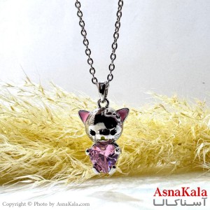 گردنبند نقره ای دخترانه استیل کد GNB162152W