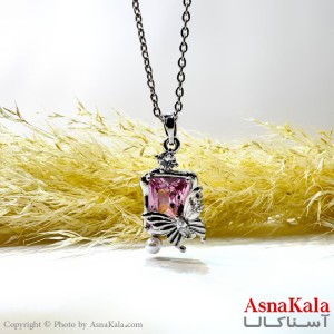 گردنبند نقره ای دخترانه استیل کد GNB162154W