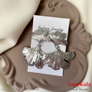 گوشواره فشن طرح آینه ای رنگ نقره ای کد GSH152059W