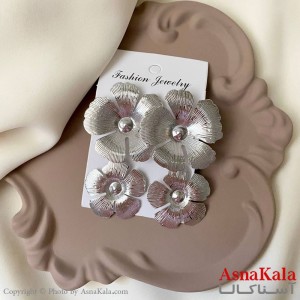 گوشواره فشن طرح آینه ای رنگ نقره ای کد GSH152061W