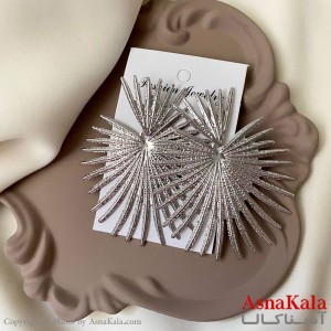 گوشواره فشن طرح آینه ای رنگ نقره ای کد GSH152062W