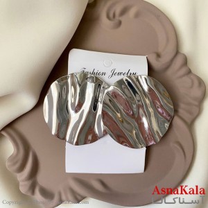 گوشواره فشن طرح آینه ای رنگ نقره ای کد GSH152063W