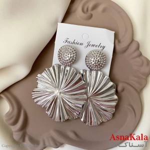 گوشواره فشن طرح آینه ای رنگ نقره ای کد GSH152064W