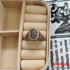 انگشتر طلاروس مردانه نگیندار